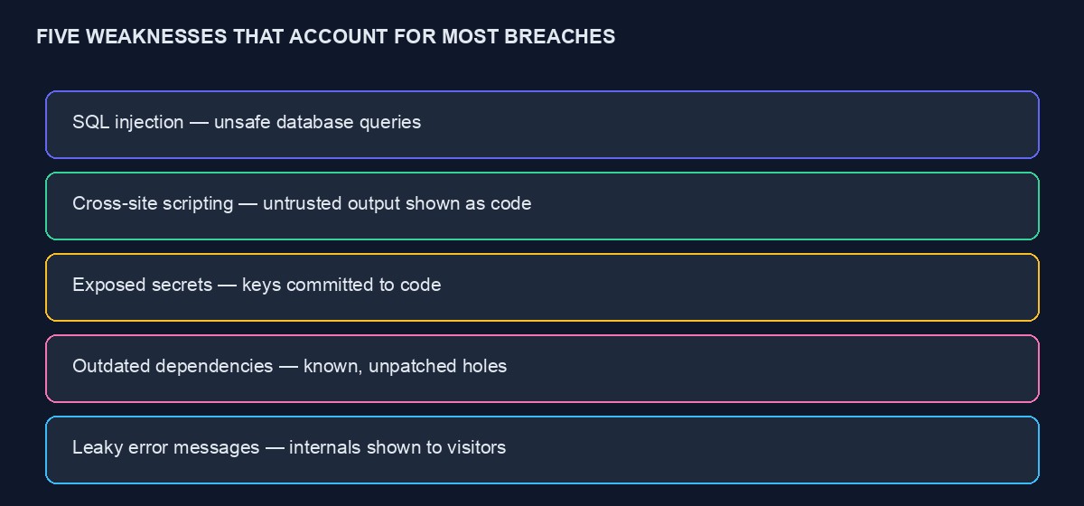 Five common weaknesses behind most website breaches